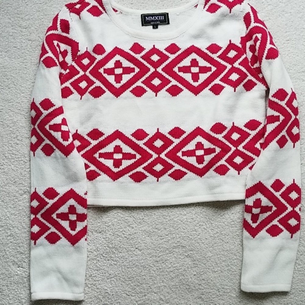 NWOT MMXIII Cropped Tribal Sweater